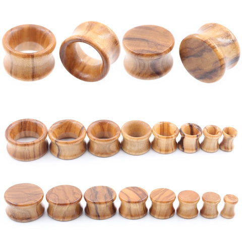 2pcs Olive Wood Double Flared Ear Tunnel Plugs 6-20mm Expander Stretcher Gauge Piercing Jewelry