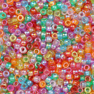 1000pcs Multi-colored Large Hole Pony Beads for Jewelry Making, DIY Crafts, Bracelets, Keychains Supplies