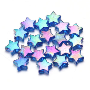 100pcs AB Color Star Acrylic Beads for DIY Jewelry Making Necklace Bracelet Spacer Charms