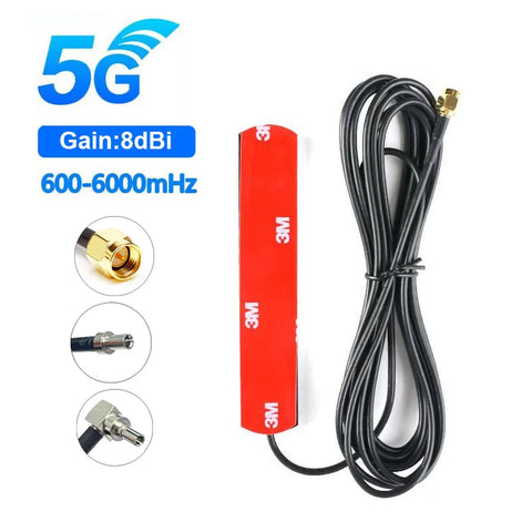5G LTE 3G 4G GSM Antenna 600-6000MHz 8dBi SMA TS9 CRC9 Connector 3m Cable for Wifi Router Camera IP PC