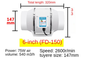"Inline Duct Extractor Fan 3-6 Inch Low Noise Hydroponic Kitchen Grow Room Ventilation Exhaust"