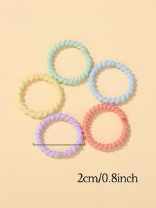 100pcs 2cm Colorful Hair-Safe Elastic Rubber Bands for Toddlers Baby Scrunchies Set