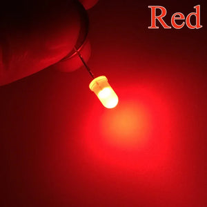 1000pcs 5mm Diffused LED Diodes, White/Red/Green/Blue/Yellow/Warm Light, 2-Pin 6000-6500K
