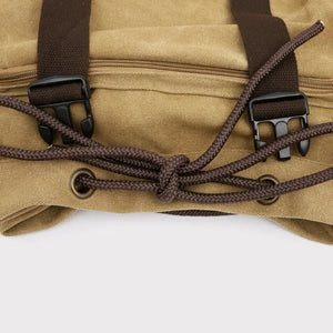 100L Canvas Backpack for Travel & Hiking - Men's Large Capacity Pack with Blanket Storage