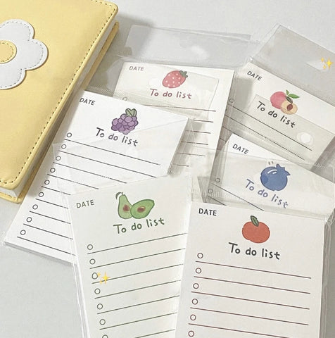 50 Sheets Kawaii Fruit Memo Pad Cute Sticky Notes for To-Do List, Girl Diary, DIY Decor, School Notebook Stationery