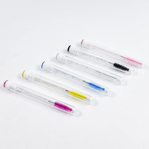 10-Pack Reusable Mascara Wands with Tubes & Case for Lash and Brow Grooming