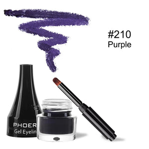10-Color Waterproof Gel Eyeliner Set with Brush - Long-Lasting Eye Makeup Kit