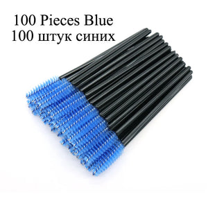 100-Pack Disposable Micro Brushes for Eyelash Extensions, Brows & Makeup