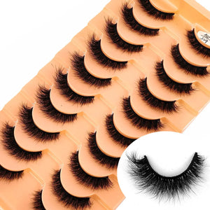 10 Pairs 3D Mink False Eyelashes Set - Long Natural Volume Lash Extensions