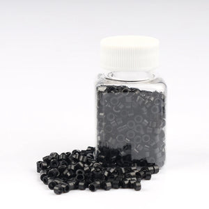 1000pcs 5mm Silicone Micro Beads for I Tip Hair Extensions, Microlink Hair Extension Beads, Premium Lined Beads Tool