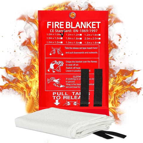 Emergency Fire Blanket Fireproof Safety Mat - Fire Suppression and Survival Shelter Cover