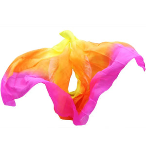 100% Real Silk Belly Dance Veil Scarf Shawl Adjustable Performance Prop
