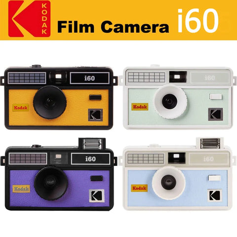 35mm Reusable Film Camera with Flash, Retro Colors: Light Blue, Yellow, Green, Baby Blue