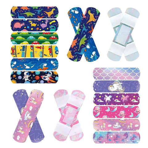 Cartoon Adhesive Bandages Wound Dressing Patch Set - 40/50/60pcs First Aid Skin Tape Plaster