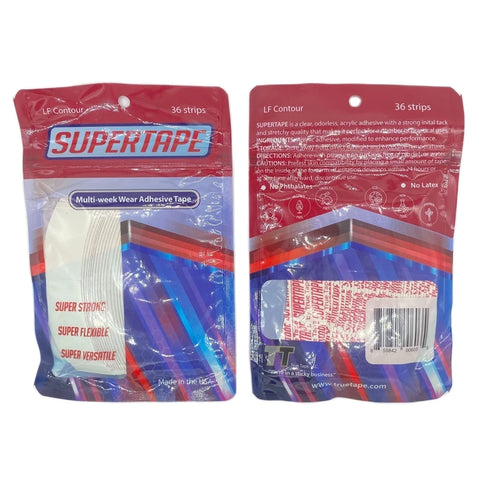 36-Piece C-Shape Supertape Lace Front Wig Adhesive Tape - 3 Weeks Lasting, 7.6x2.2cm