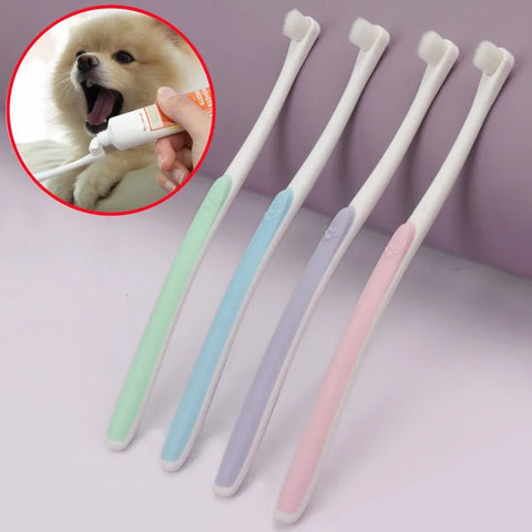 Dog Toothbrush Soft Bristle, Comfort Grip Pet Dental Cleaner Tool