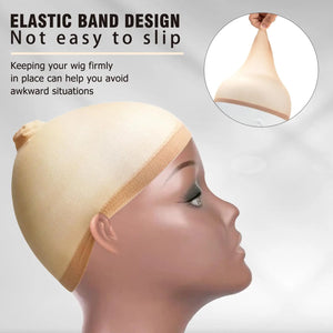 "2/6/10pcs Elastic Nylon Wig Cap, Breathable & Invisible, Perfect for Lace Front Wigs"
