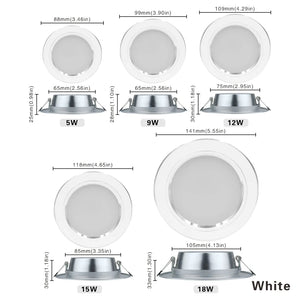 10-Pack LED Downlight 5W-18W Recessed Ceiling Panel Light 220V Round Cold/Warm White Spotlight