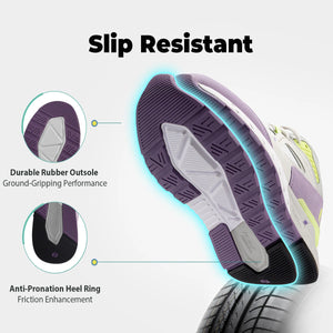 Extra Wide Women's Walking Sneakers, Lightweight for Flat Feet & Plantar Fasciitis, Heel Pain Relief