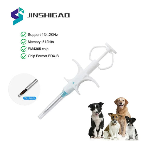 100 Pcs Pet Microchip 134.2kHz FDX-B Animal ID Chip with Syringe, ISO Standard
