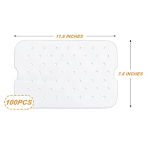 100-Pack Large Air Fryer Liners, Nonstick, Easy Clean, Fits 6-in-1 Grill