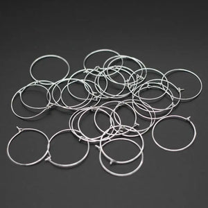 100pcs Round Loop Earring Blanks: 20-35mm Iron Wire Hoops for DIY Jewelry Making