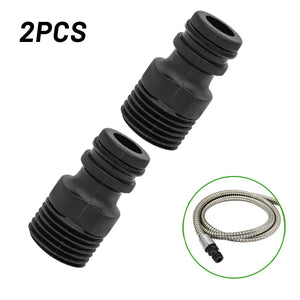 1/2" Quick Connect Garden Hose Adapter Set, 2-Pack - Easy Fit Garden Tool Accessory