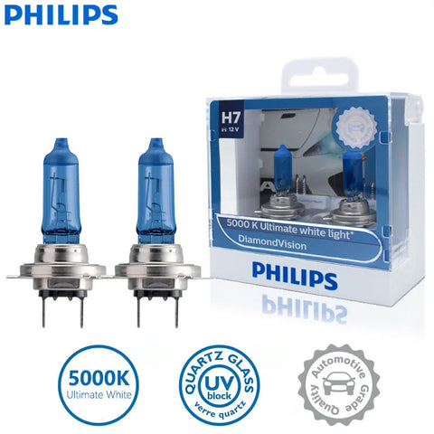 H7 12V 55W PX26d 5000K Halogen Headlight Bulbs, Cold Blue Ultra White, 2 Pack