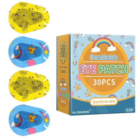 30/60pcs Cartoon Amblyopia Eye Patches for Kids - Breathable Sterile Adhesive Bandages for Lazy Eye Therapy