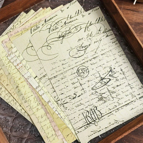 30 Sheets Retro Letters Maps Roses Scrapbook Junk Journal Decoupage Paper Collage Pack