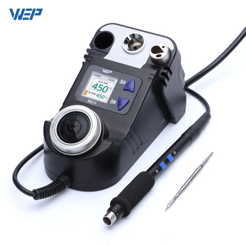 Digital Electric Soldering Iron Kit 982-V, Precision Soldering Station, C115 C210 C245 Tips, Small Rework Tool