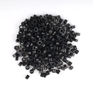 1000pcs 5mm Silicone Micro Beads for I Tip Hair Extensions, Microlink Hair Extension Beads, Premium Lined Beads Tool