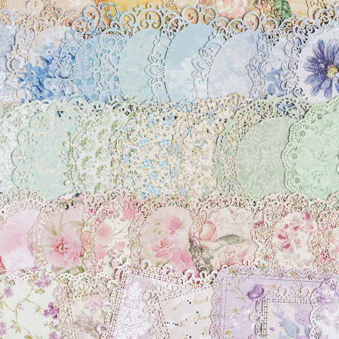 10 Pcs Vintage Floral Lace Paper for Scrapbooking, Journals, DIY Crafts, Collage Materials