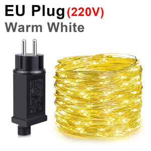 100m 1000 LED Fairy String Lights Copper Wire Waterproof 220V/110V EU/US Plug Outdoor Party Wedding Decor