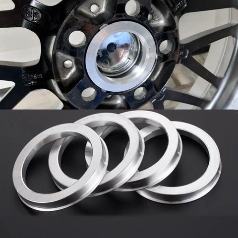Car Wheel Hub Centric Rings Set, Aluminum Alloy, 60.1-56.1mm to 73.1-60.1mm, 4pcs