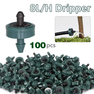 100-Piece Drip Irrigation Kit for Gardens - Efficient Plant Watering System