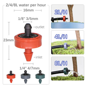 100-Piece Drip Irrigation Kit for Gardens - Efficient Plant Watering System