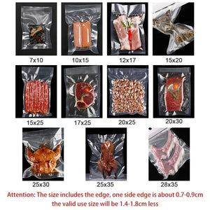 100pcs BPA-Free Vacuum Sealer Bags for Sous Vide and Food Storage