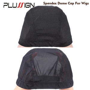 1 Piece Stretch Hairnet Mesh Dome Wig Cap Black Weaving with Elastic Band for Wig Making Sizes S M L