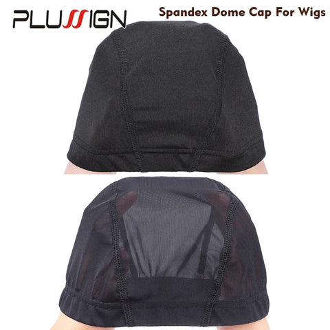 1 Piece Stretch Hairnet Mesh Dome Wig Cap Black Weaving with Elastic Band for Wig Making Sizes S M L