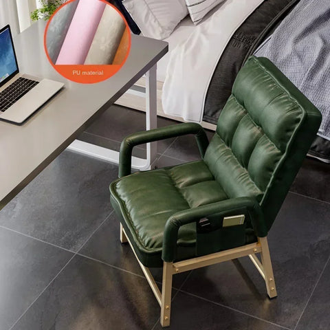 Adjustable Metal Study Chair with Storage Bag for Office & Bedroom, 5-Position Backrest, Anti-Collapse Design