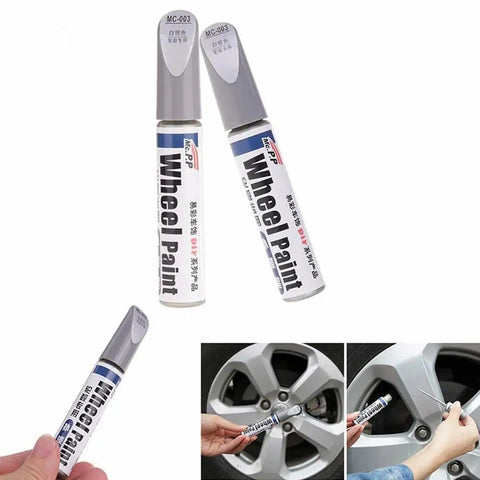 Aluminum Alloy Wheel Repair Kit Silver Touch-Up Paint Pen for Car Rims Scratch Remover Quick-Dry DIY Auto Marker
