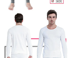 "5XL Thermal Cotton Long Johns Set - Oversized Winter/Spring T-Shirt & Pants"