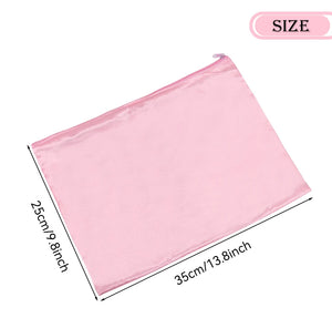 10 Satin Wig Bags for Hair Extensions, 35x25cm Silk Storage with Zipper