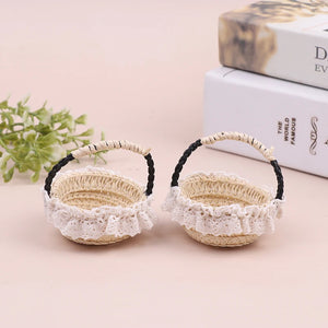1/12 Miniature Dollhouse Handwoven Rattan Basket for Vegetables & Flowers - Adorable Dollhouse Decor Accessory