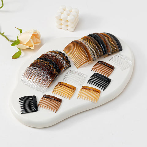 24pcs Assorted Color Hair Combs & Headwear Accessories - 9/11/23 Teeth, French Twist Style