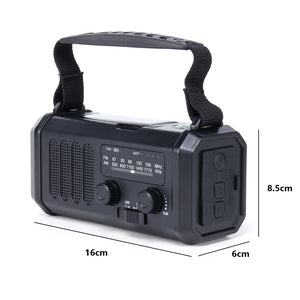 10,000mAh Solar Hand Crank Weather Radio with USB Charging, Emergency LED Flashlight, NOAA FM/AM/WB Power Bank