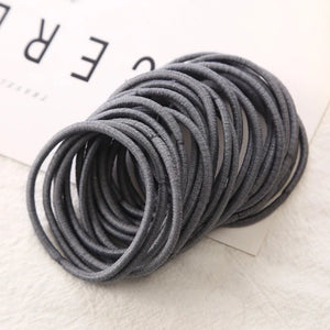 10 Pack Black Blue Elastic Hair Ties for Ponytails - Durable Rubber Band Hair Accessories
