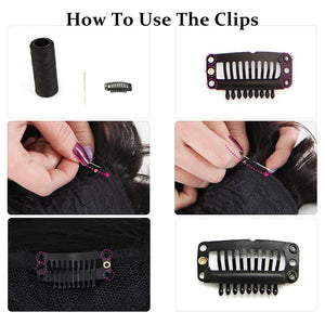 "24pcs Droplet Shape Wig Clips 9 Teeth Snap for Hair Extensions & Bangs"