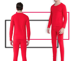 "5XL Thermal Cotton Long Johns Set - Oversized Winter/Spring T-Shirt & Pants"